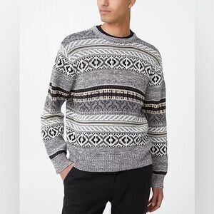 Cotton On Garments Geometric Black Gray Sweater Men’s Size XL